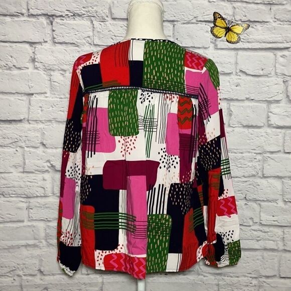 LUNA Moon Multi Color and Multi Pattern Print Blouse Size Small - Picture 5 of 9